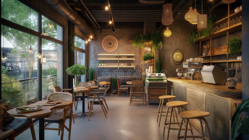 Cozy coffee shop interior